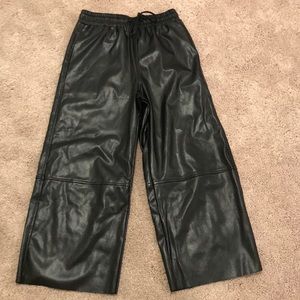 Faux wide leg never worn small leather pants